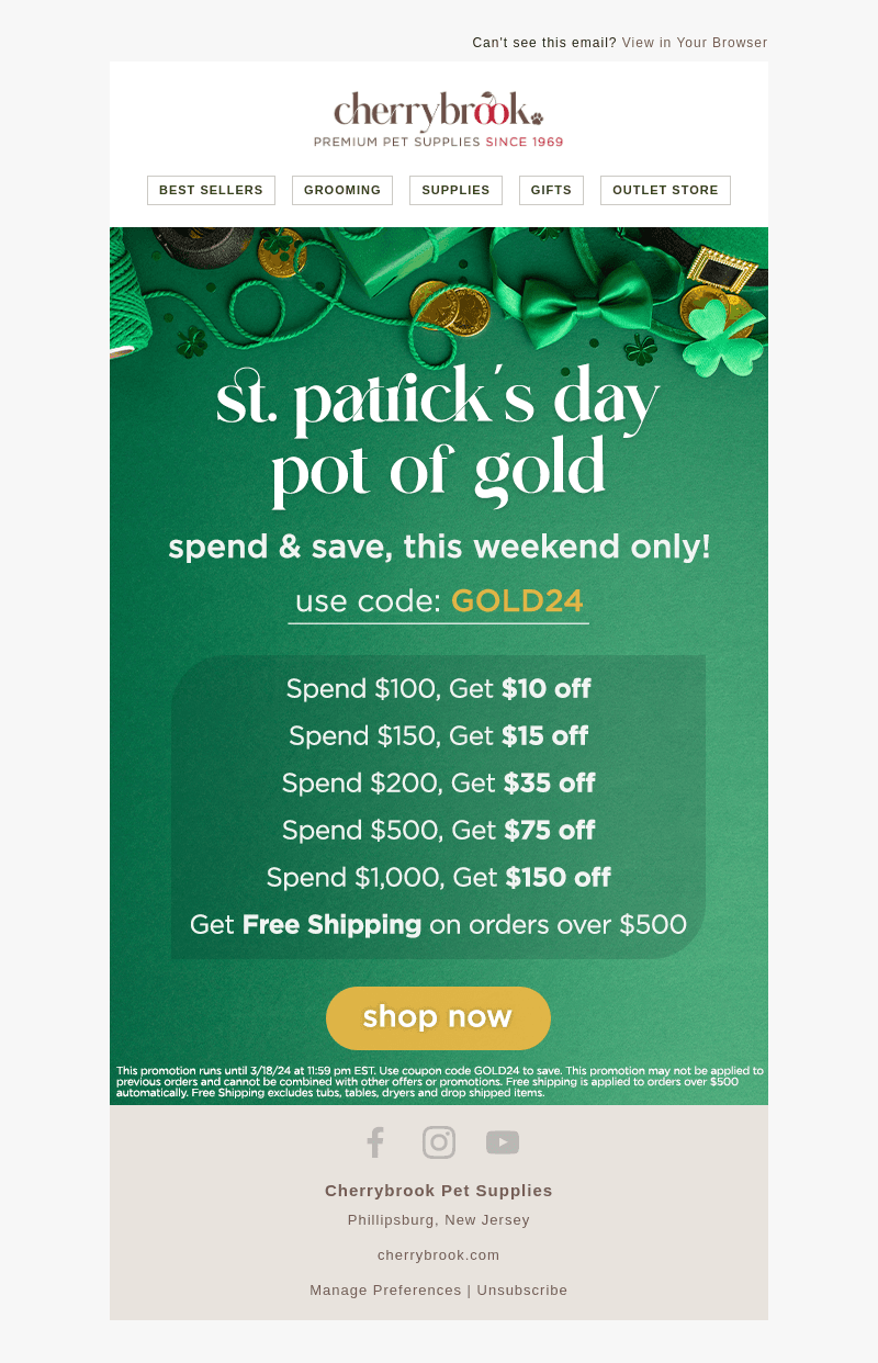Cherrybrook Pet Supplies email from Fri, Mar 15, 2024