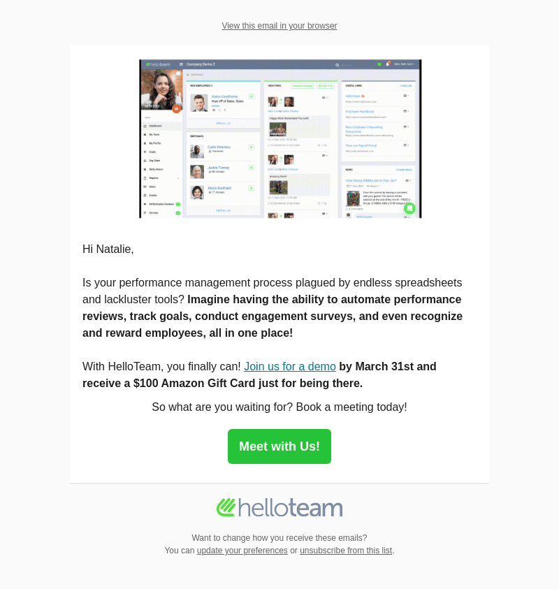 HelloTeam email from Fri, Mar 15, 2024