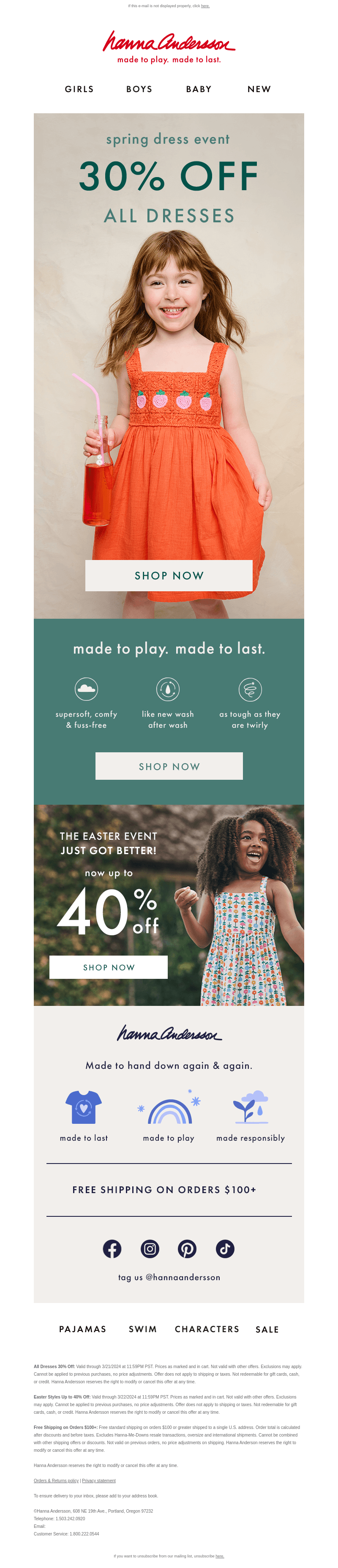 30% Off Made-For-Play Dresses