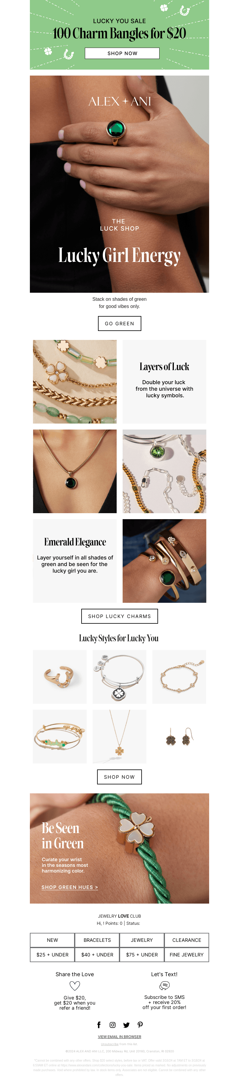 Alex and Ani email from Sun, Mar 17, 2024