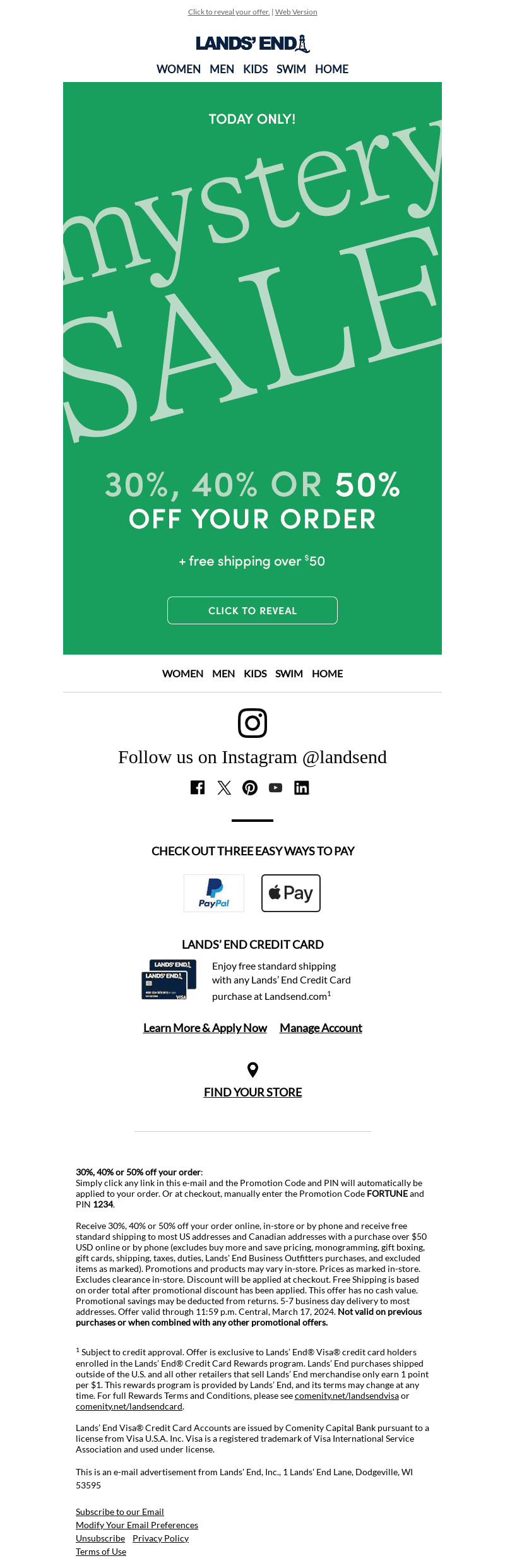 Lands' End email from Sun, Mar 17, 2024