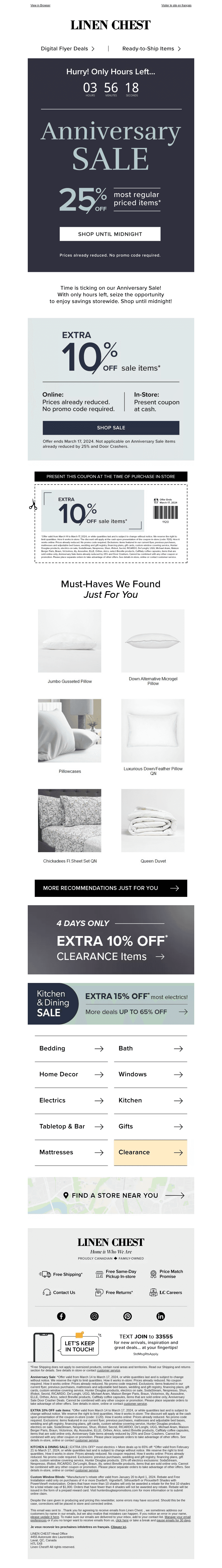 Linen Chest email from Mon, Mar 18, 2024