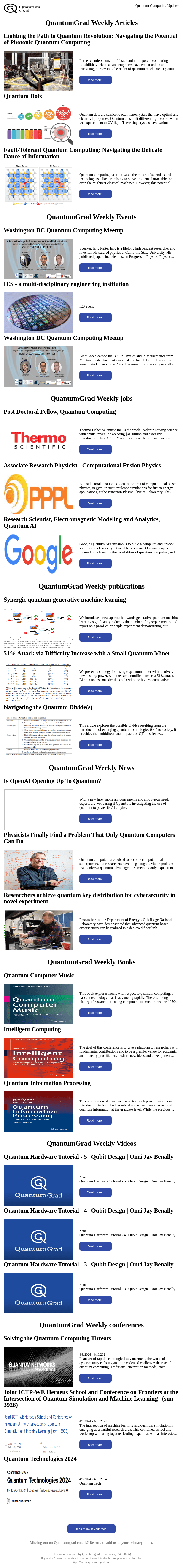 QuantumGrad Weekly Newsletter