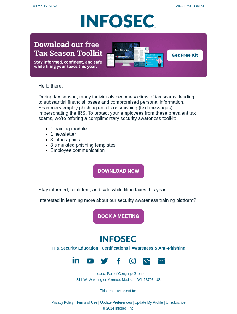 Infosec email from Tue, Mar 19, 2024