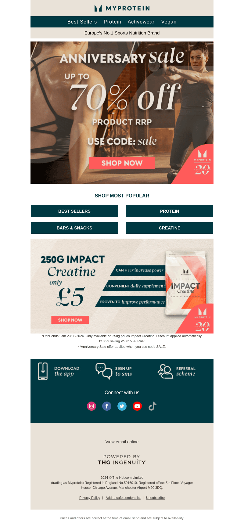 Myprotein email from Fri, Mar 22, 2024
