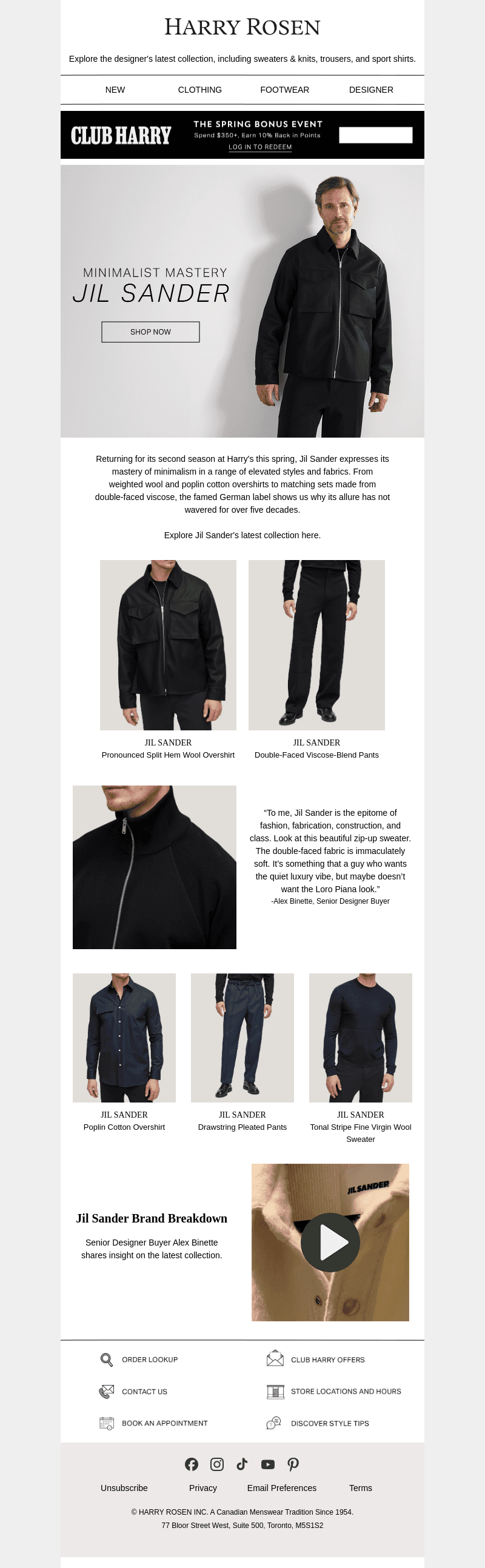 New Arrivals: Jil Sander for Spring