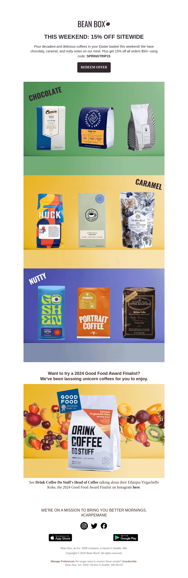 BeanBox email from Fri, Mar 29, 2024