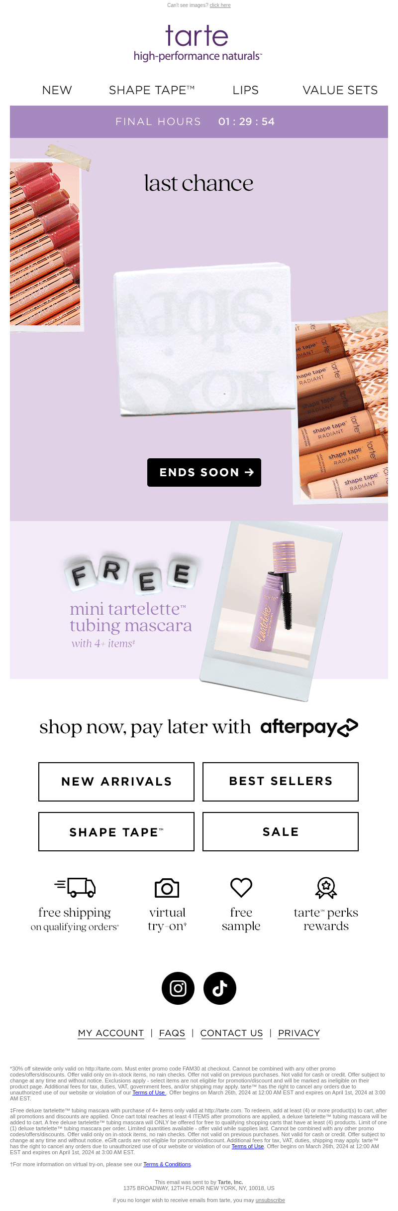 Tartelette, FINAL HOURS🚨30% OFF