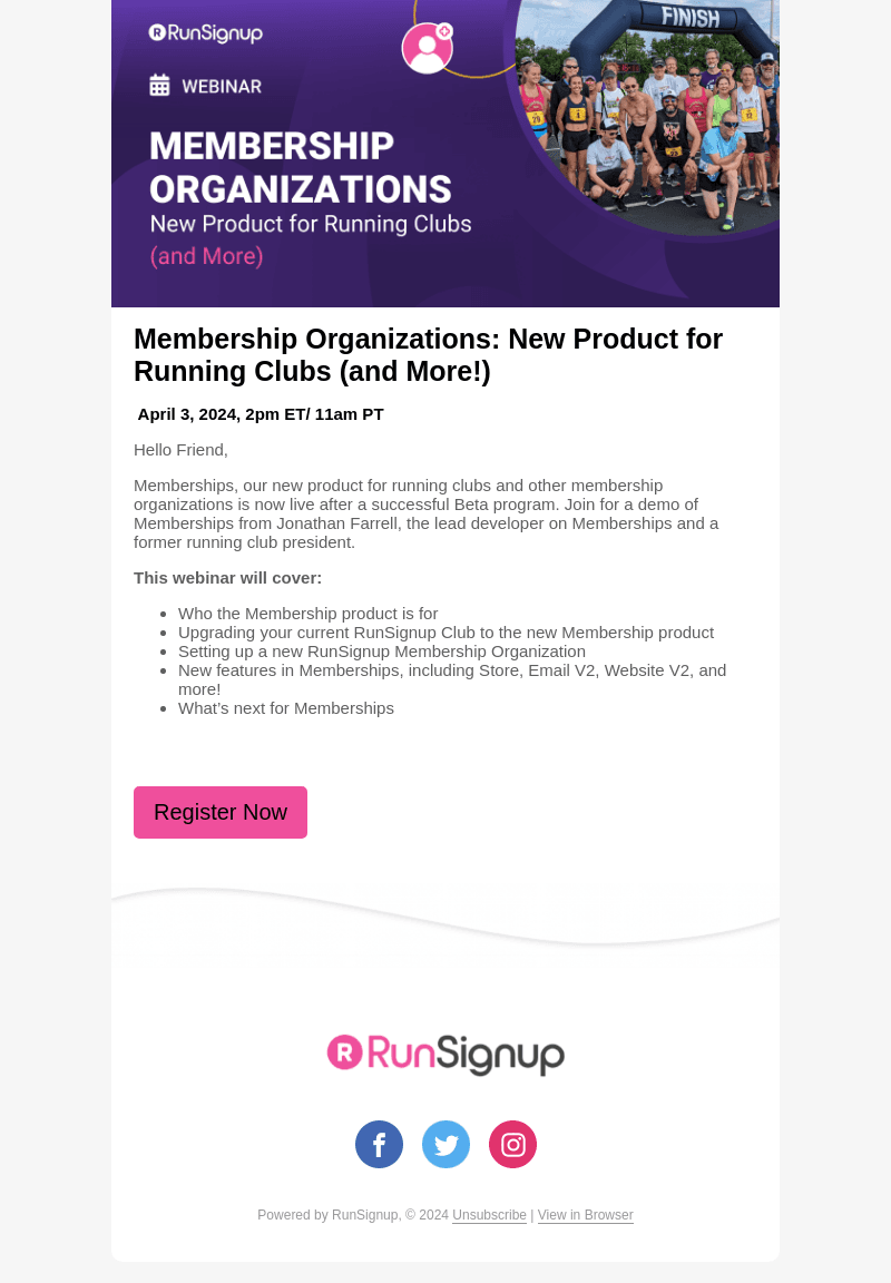 RunSignUp email from Tue, Apr 2, 2024