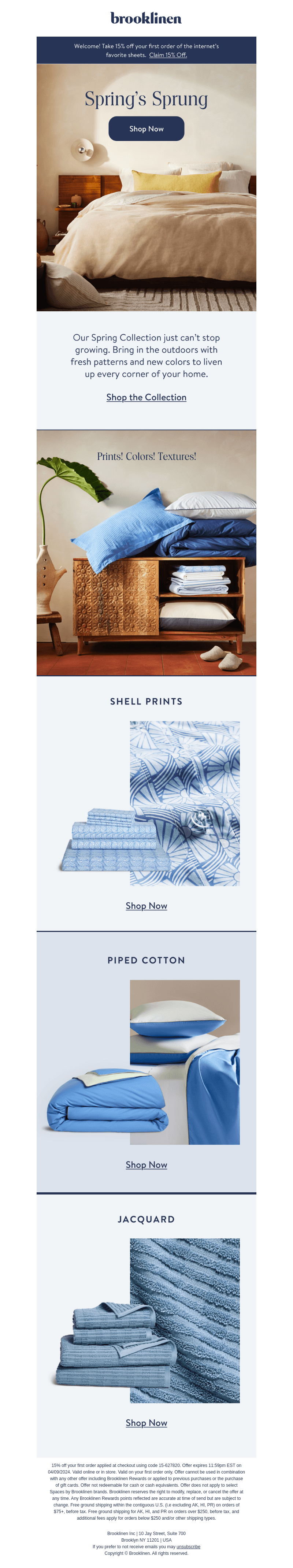 Brooklinen email from Tue, Apr 2, 2024