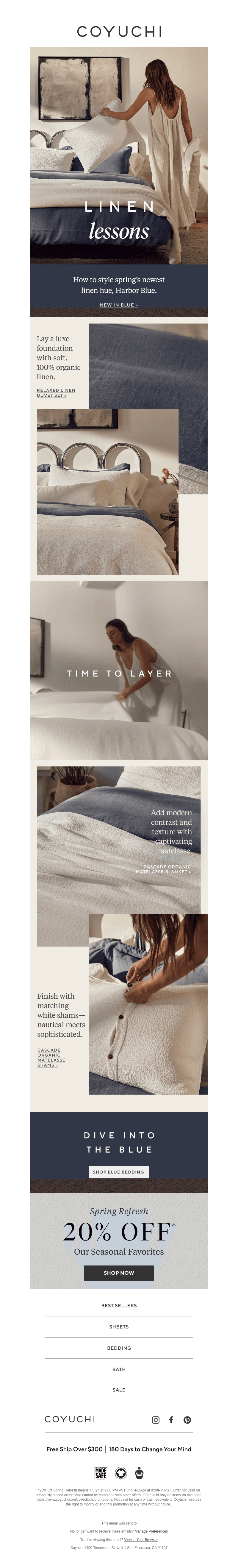 Style Lesson: New Blue Linen Bedding