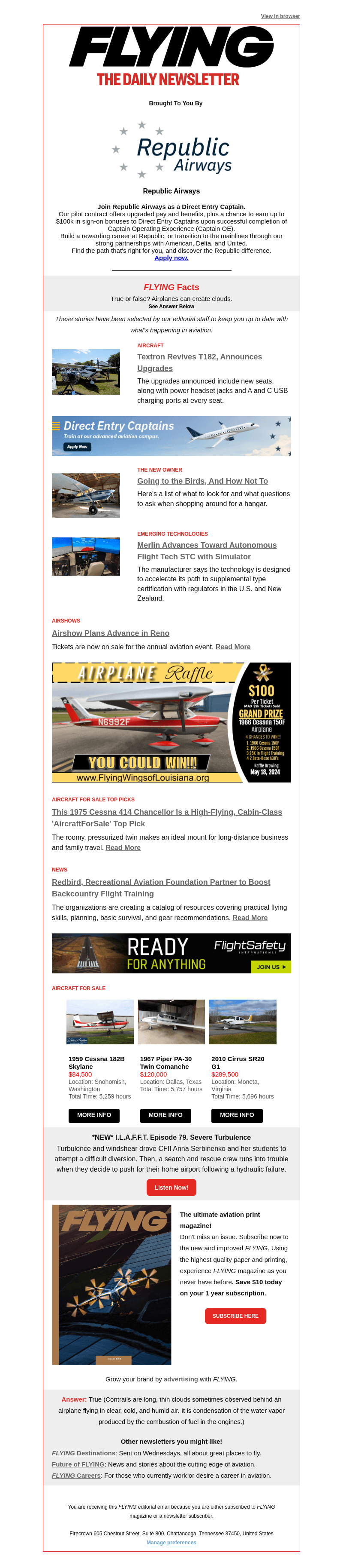 Flying Magazine email from Thu, Apr 11, 2024