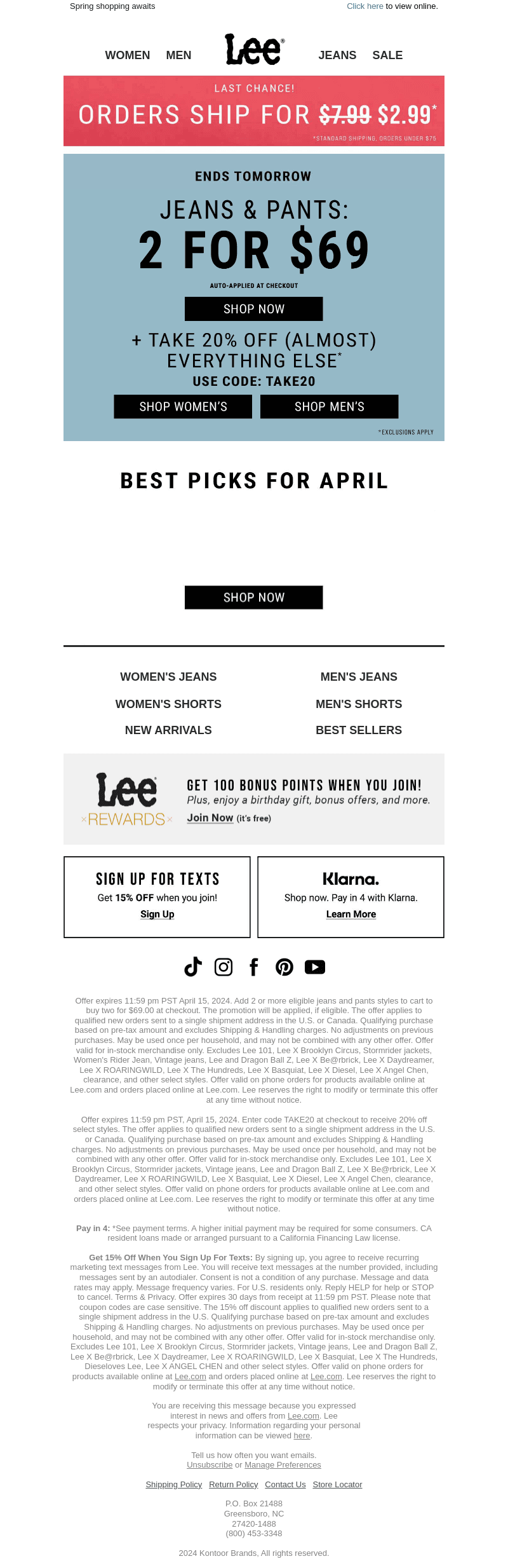 2 for $69 jeans & pants is almost over