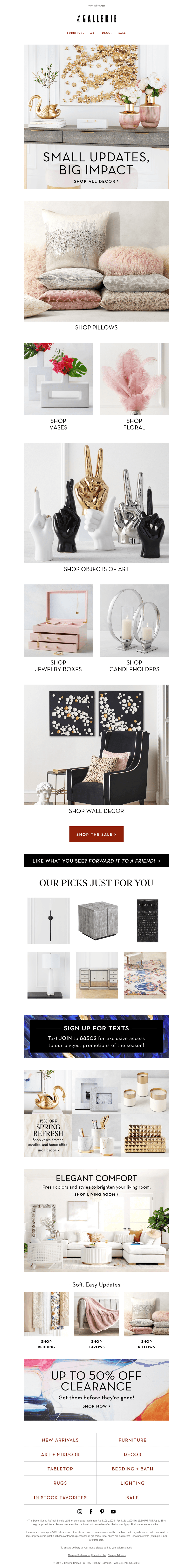 Save 15% Off select stunning decor!