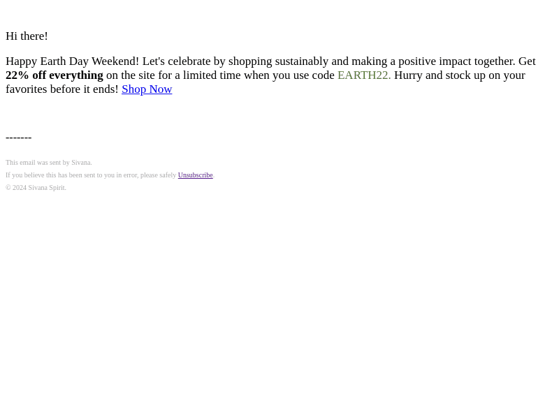 Sivana email from Fri, Apr 19, 2024