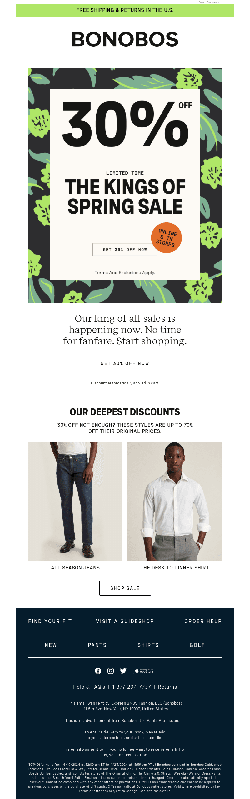 Don’t Miss 30% Off, King