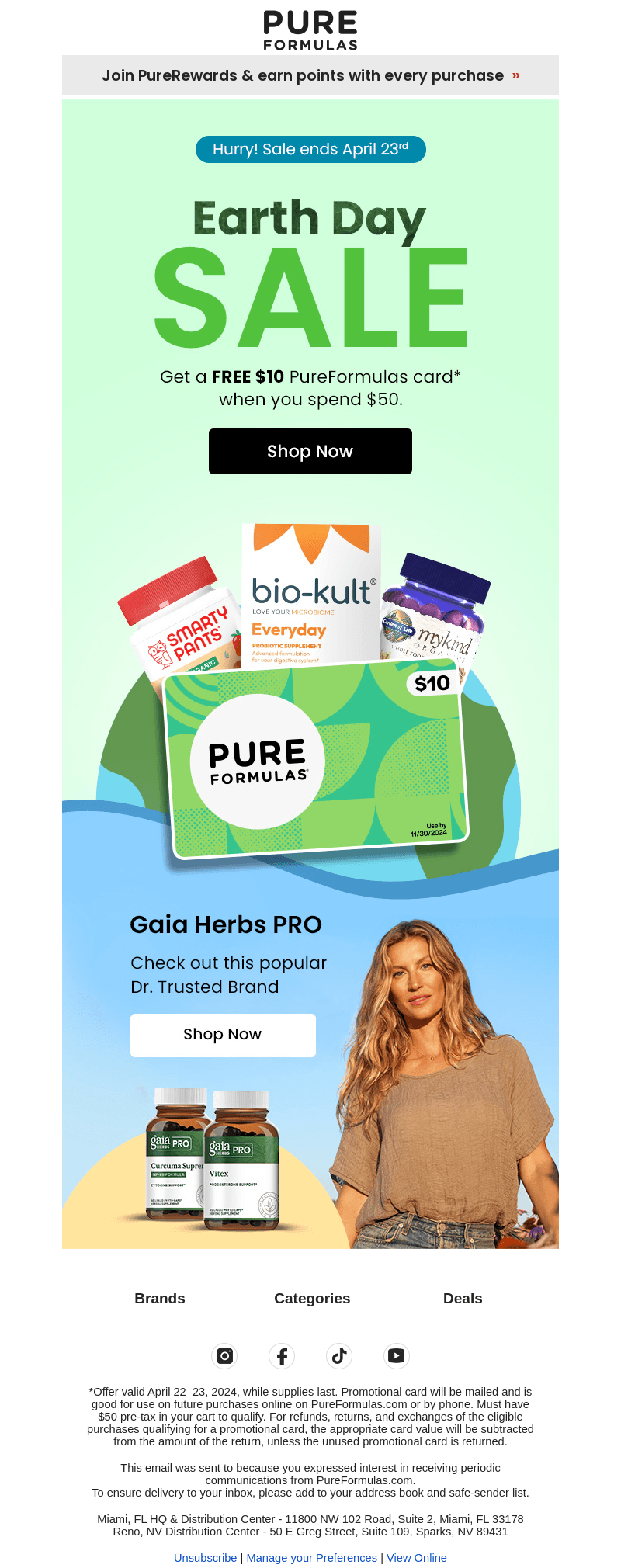 PureFormulas email from Mon, Apr 22, 2024