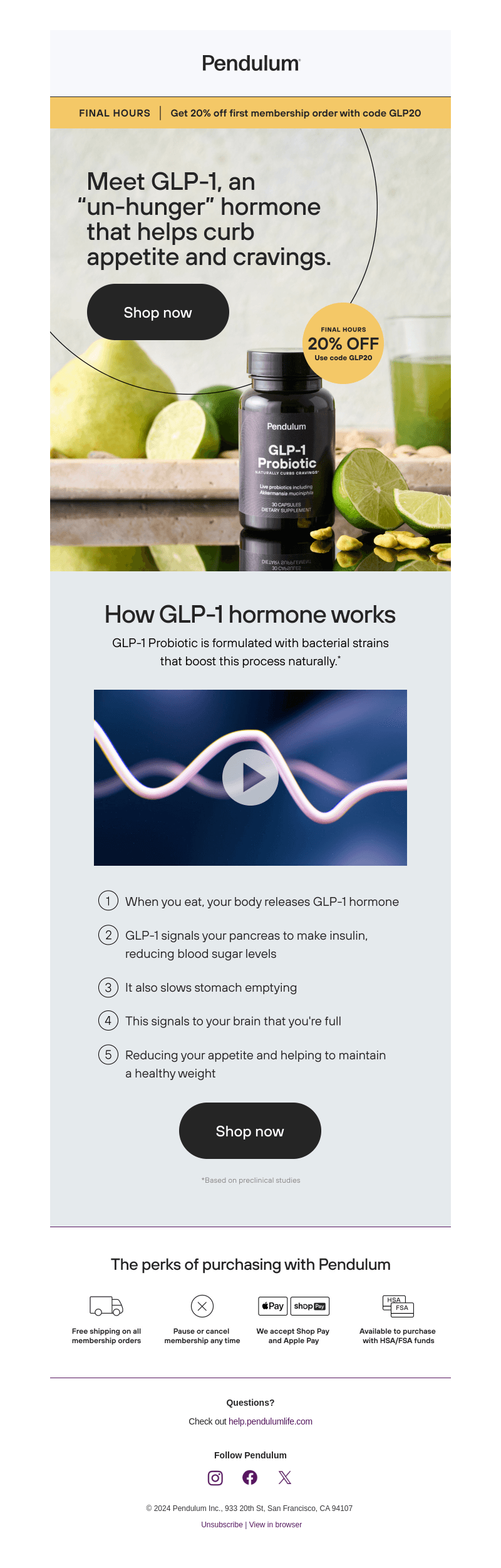 Final hours: 20% off NEW GLP-1 Probiotic