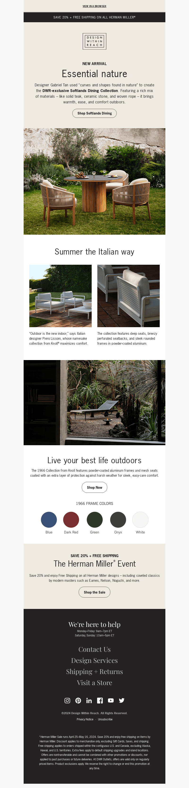 New! Softlands Outdoor Dining Collection for DWR