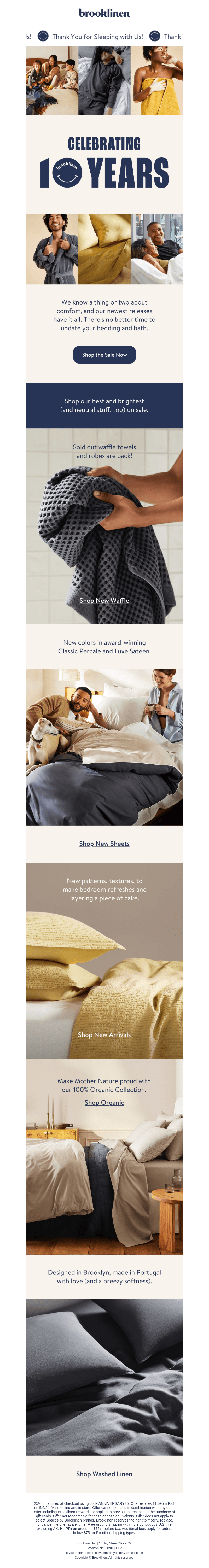 Brooklinen email from Mon, Apr 29, 2024