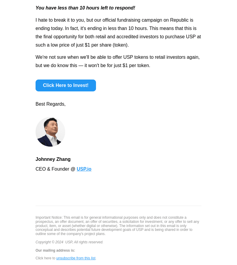 USP email from Tue, Apr 30, 2024
