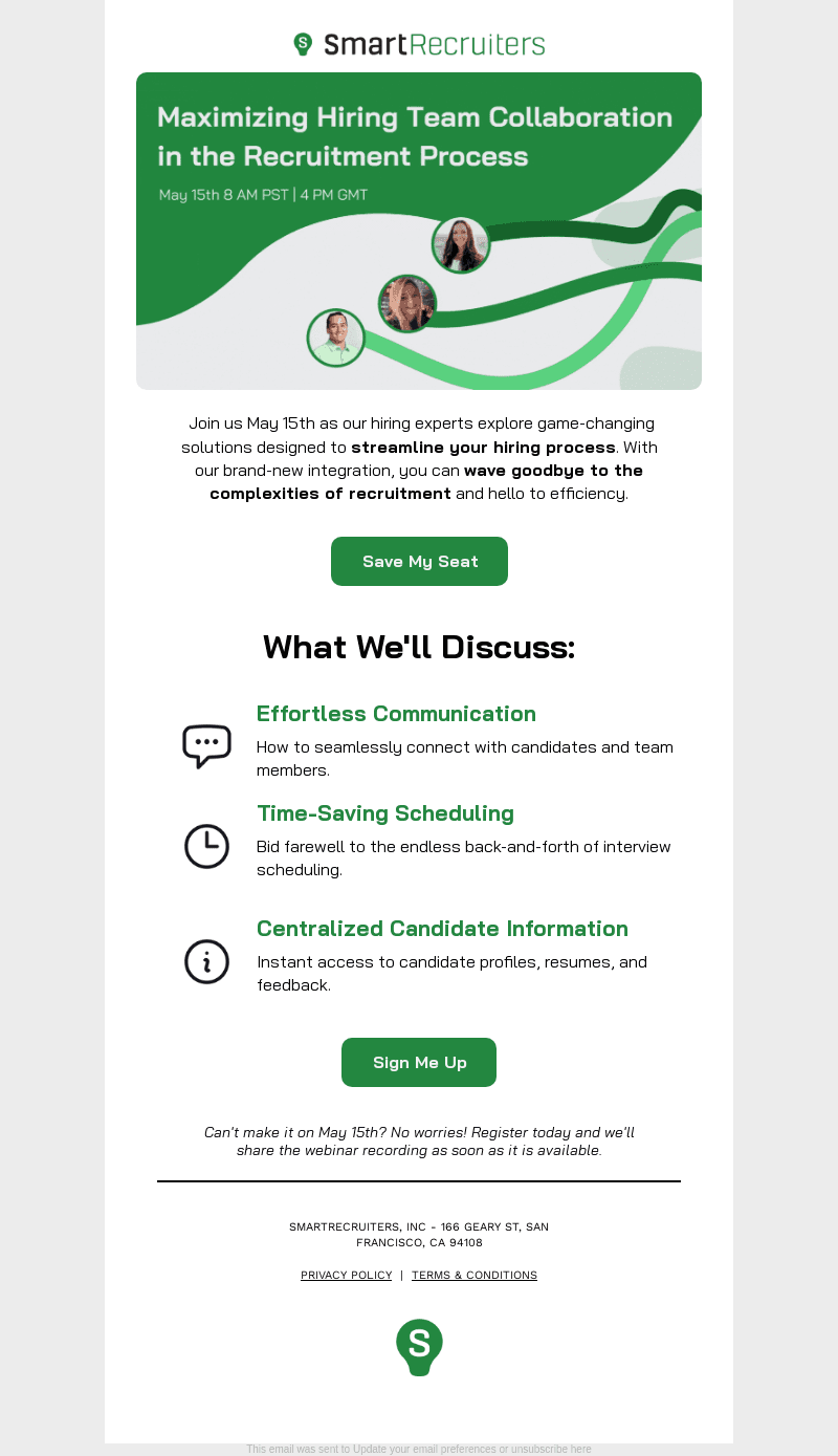 SmartRecruiters email from Wed, May 1, 2024