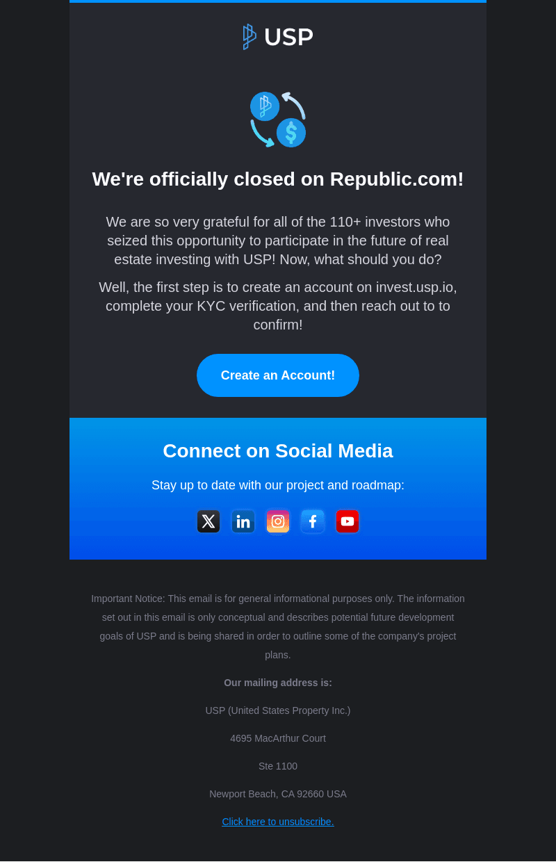 USP email from Wed, May 1, 2024
