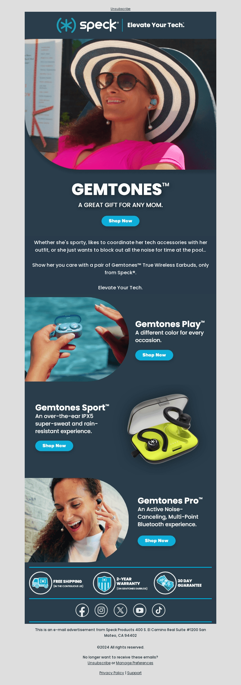 Speck Products email from Fri, May 3, 2024