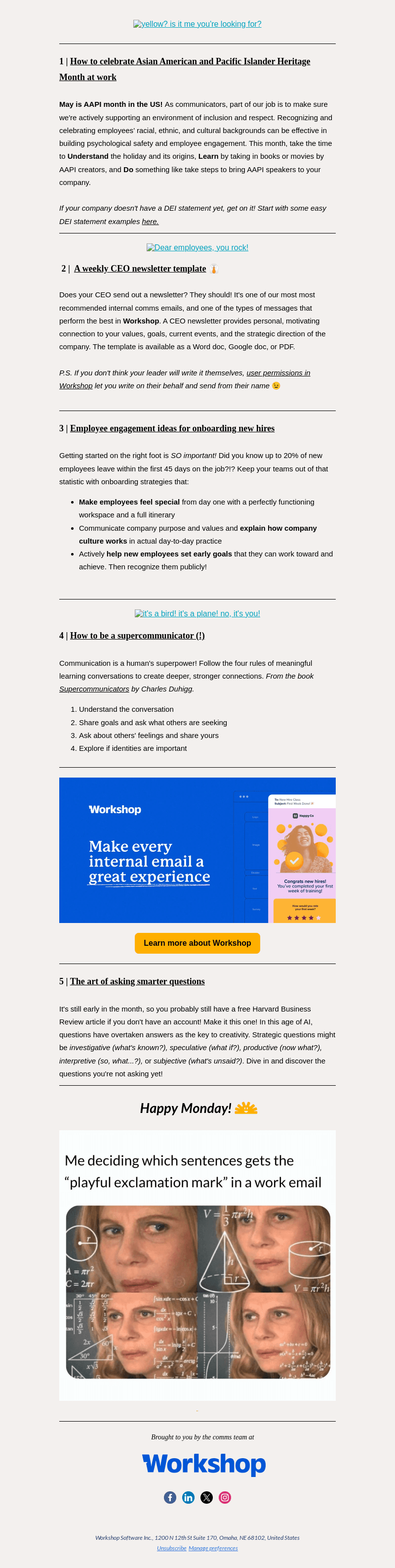 A template for your CEO newsletter ✉️