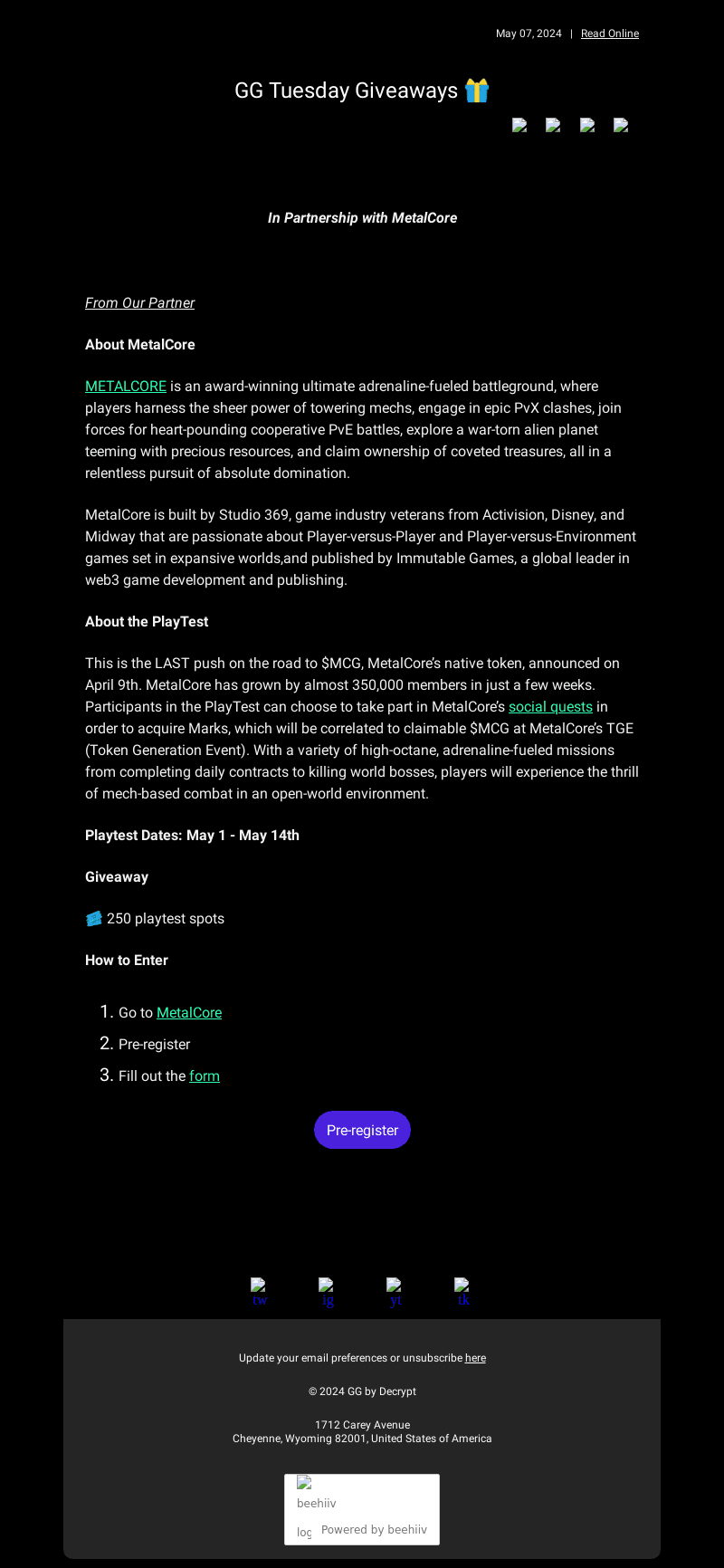beehiiv email from Tue, May 7, 2024