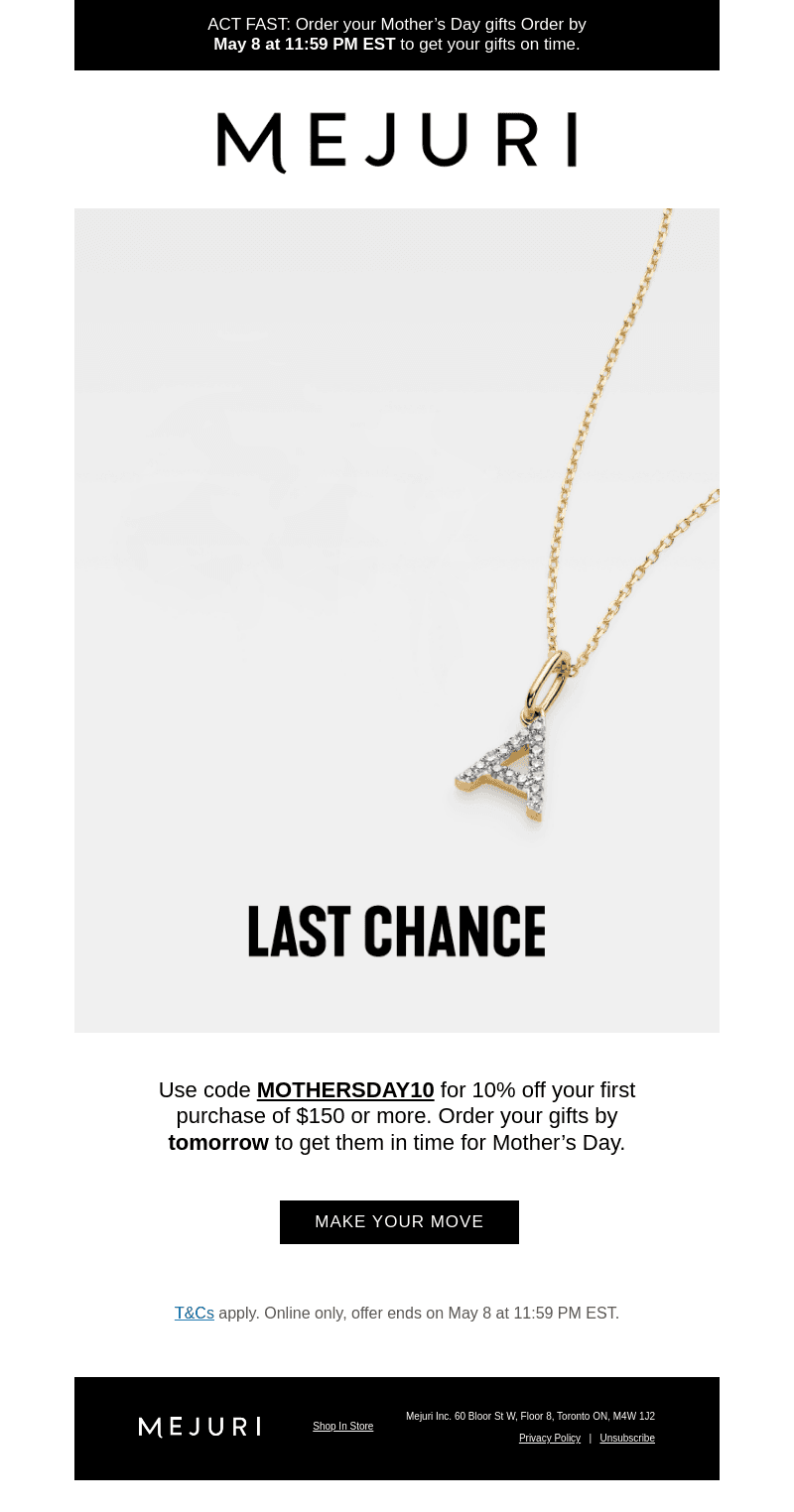 10% off, just for Mom