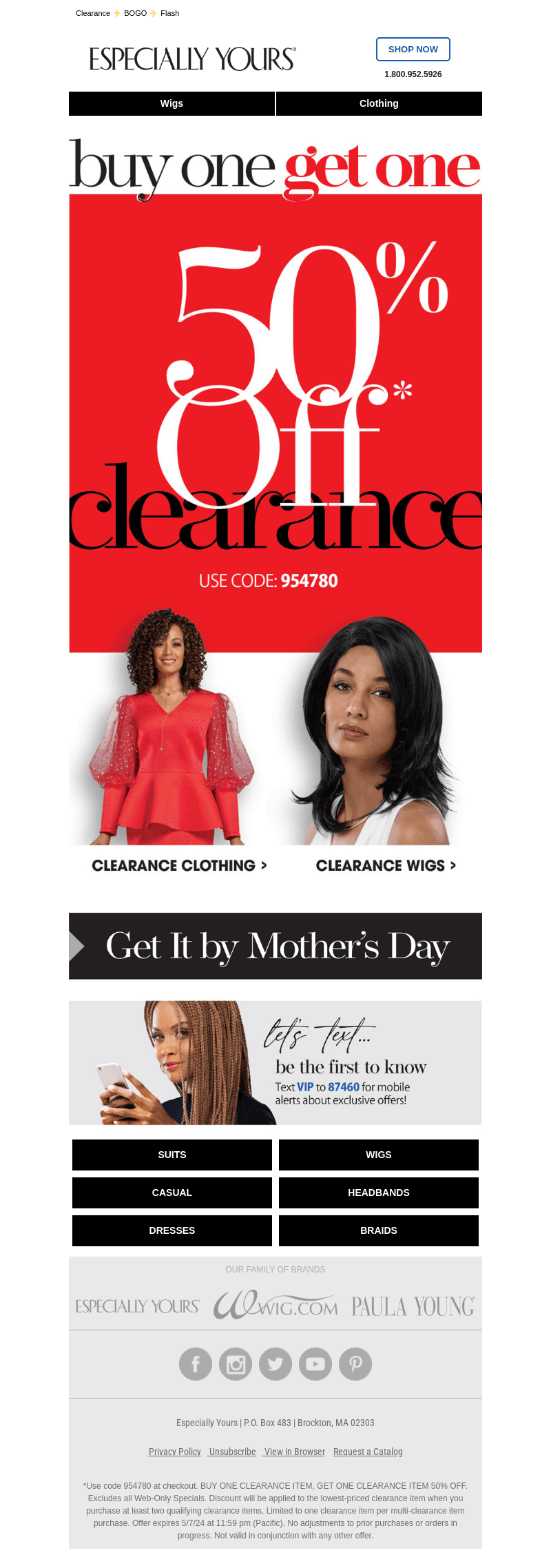 50% OFF Clearance 'Til Midnite!