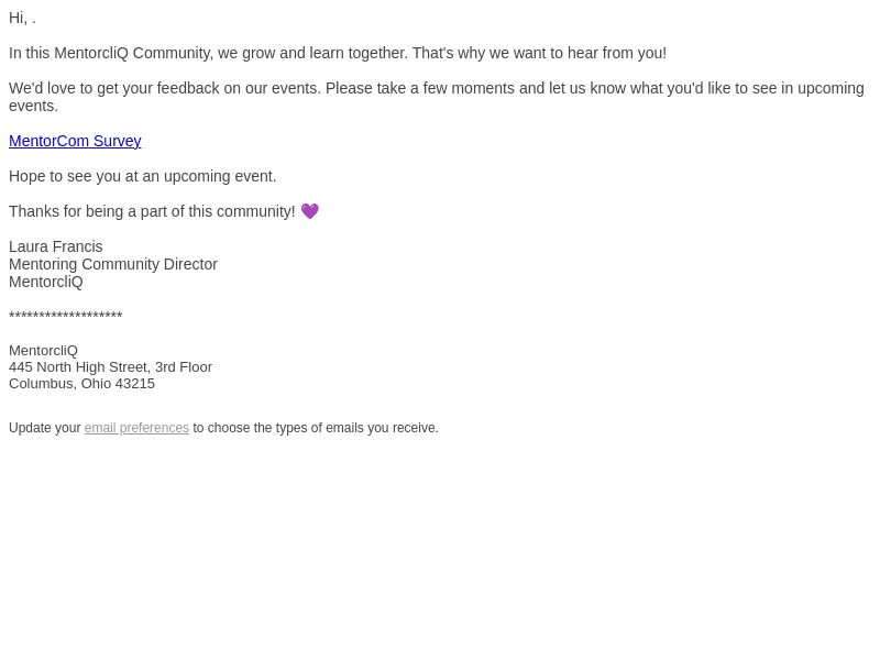 MentorcliQ email from Wed, May 8, 2024