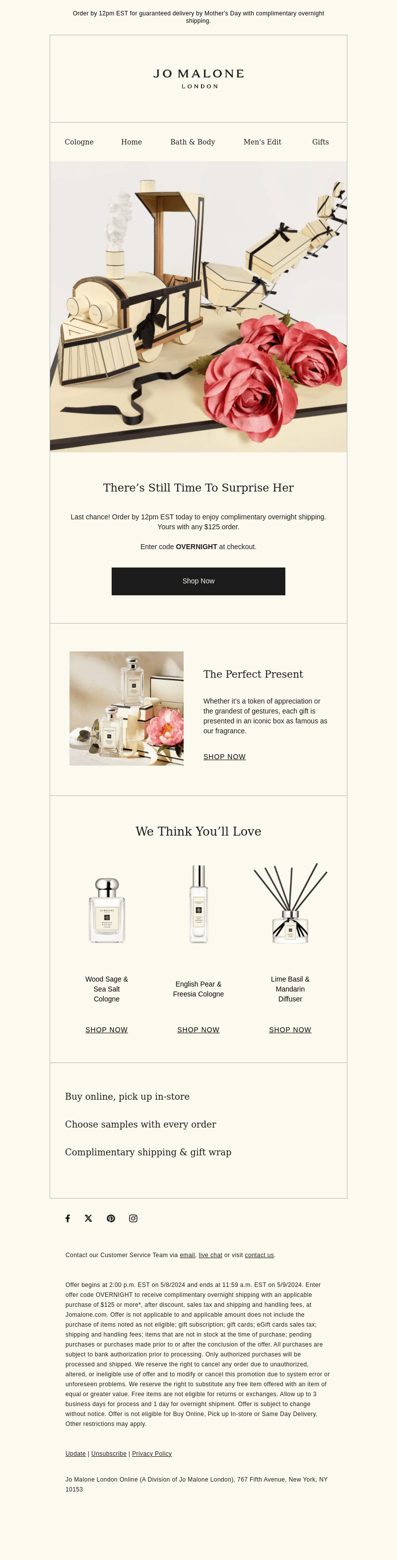 Last chance for complimentary overnight shipping