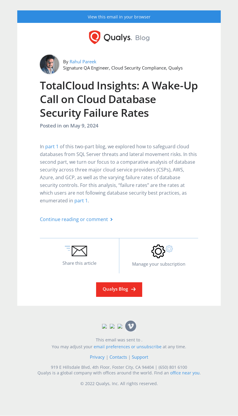 Read the latest post - TotalCloud Insights: A Wake-Up Call on Cloud Database Security Failure Rates