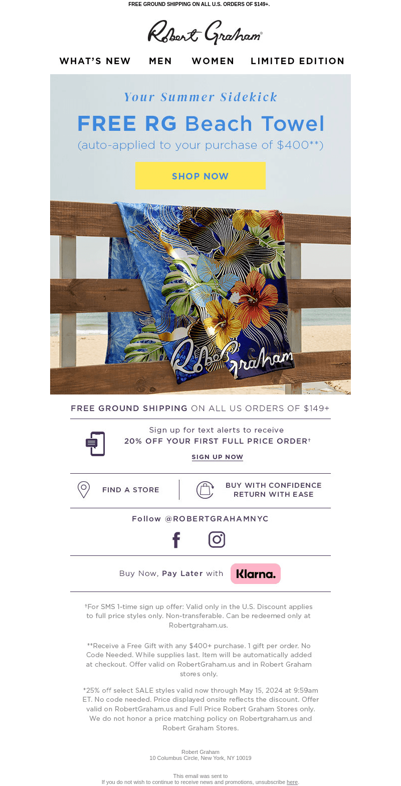 FREE Towel. Your summer sidekick.