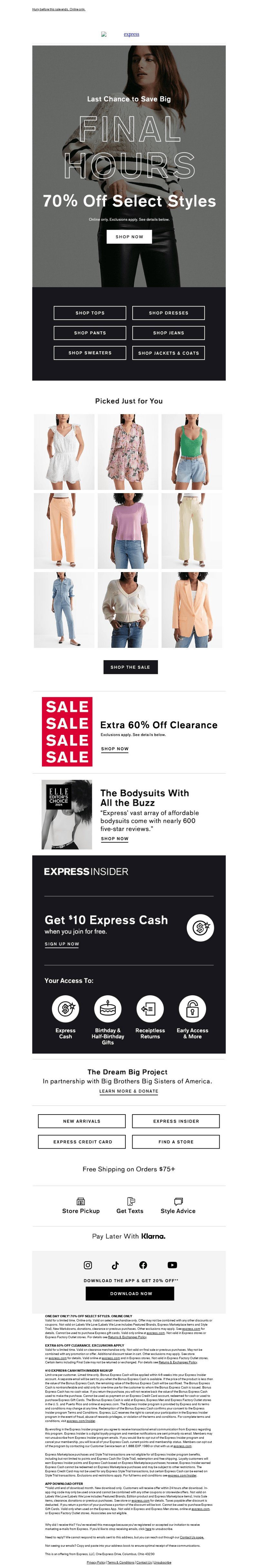 FINAL CALL FOR 70% OFF