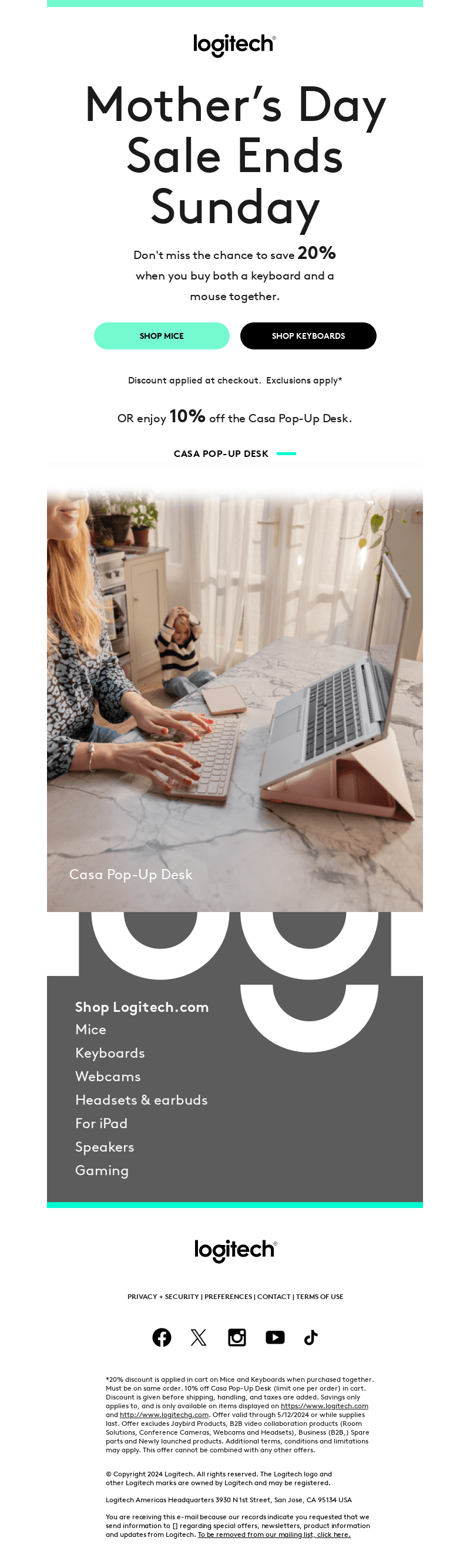 Logitech email from Fri, May 10, 2024