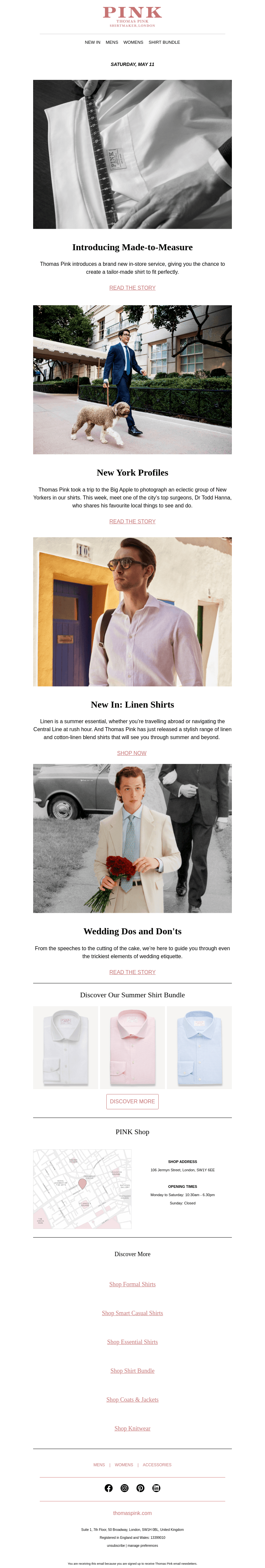 Introducing Made To Measure From Thomas Pink