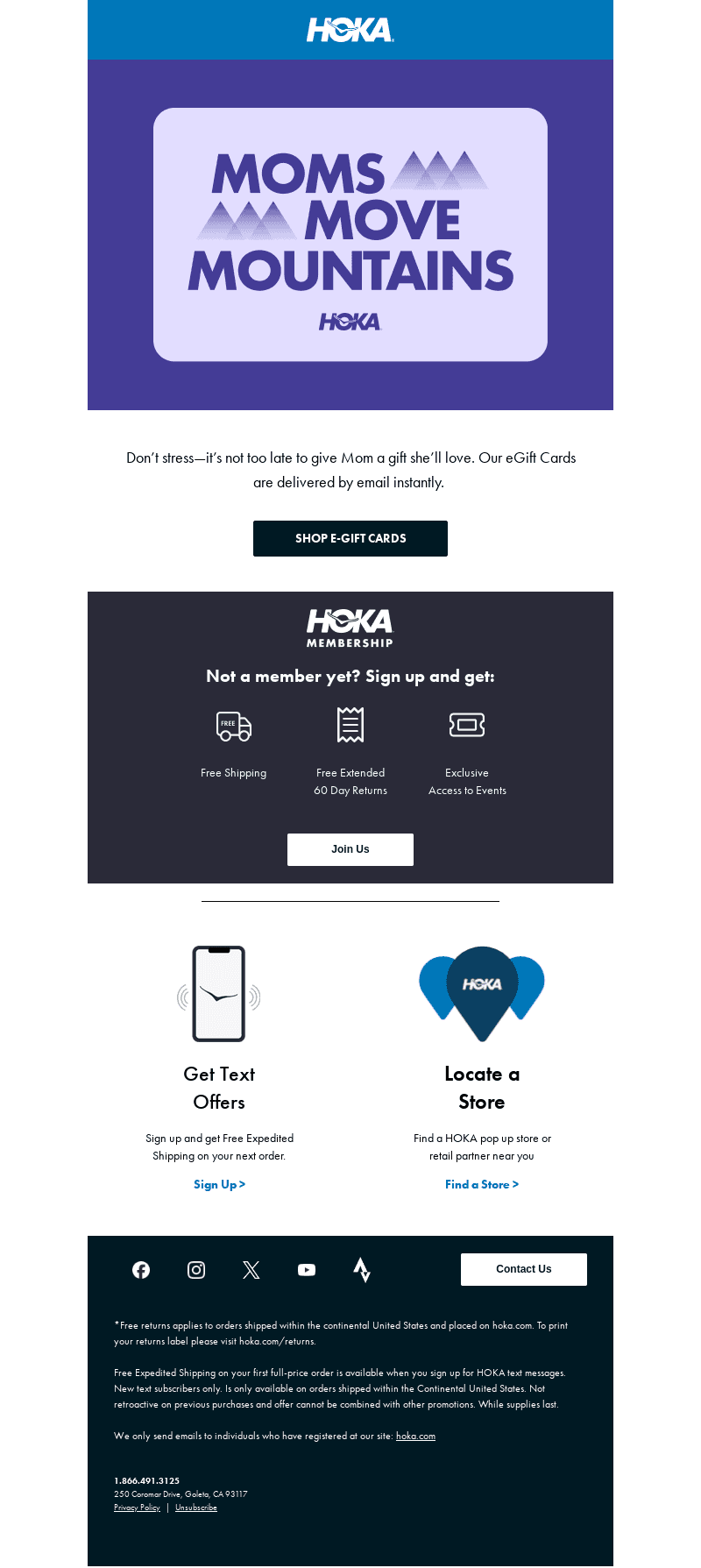eGift Cards for Mom