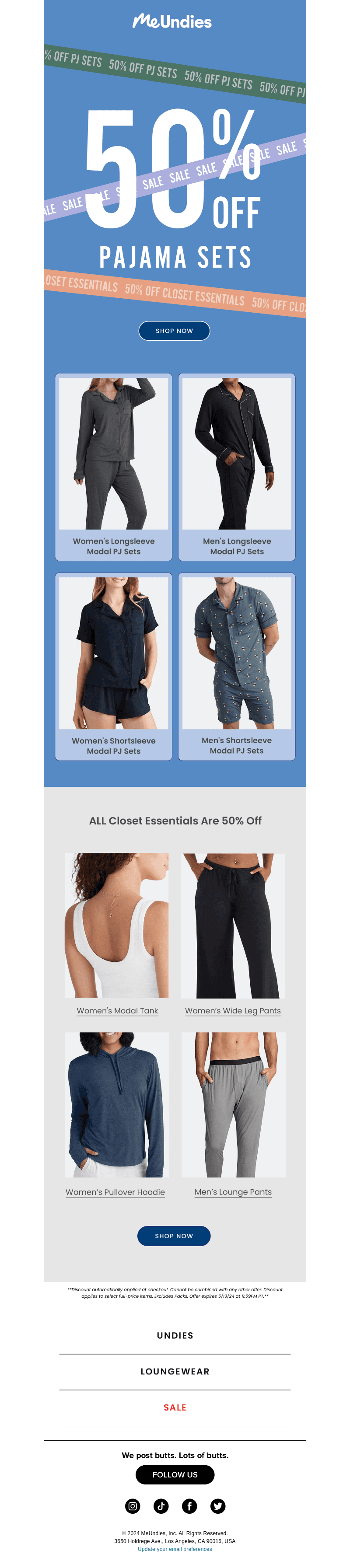 50% OFF PJ SETS 💤