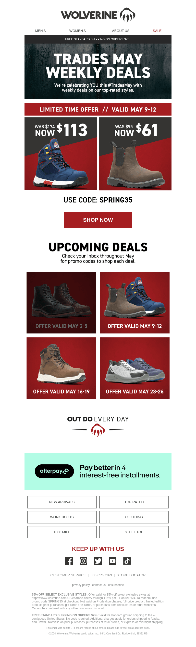 LAST CHANCE // Get 35% Off Select Rush & Floorhand Styles
