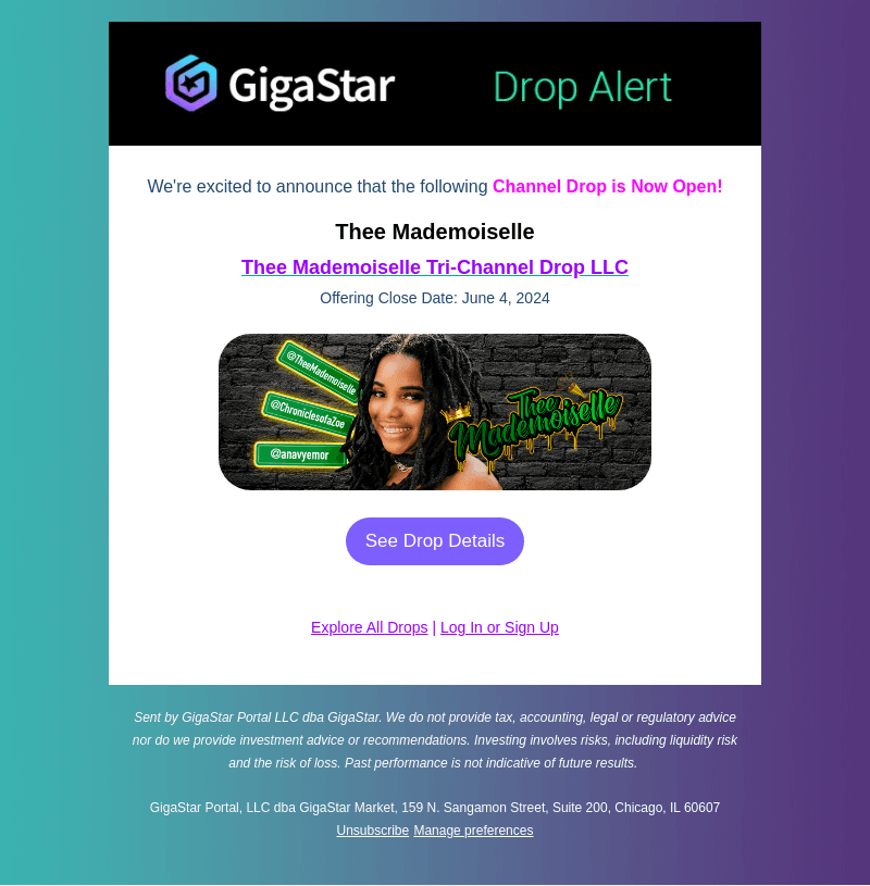 GigaStar email from Tue, May 14, 2024
