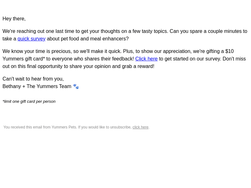 Yummers email from Wed, May 15, 2024