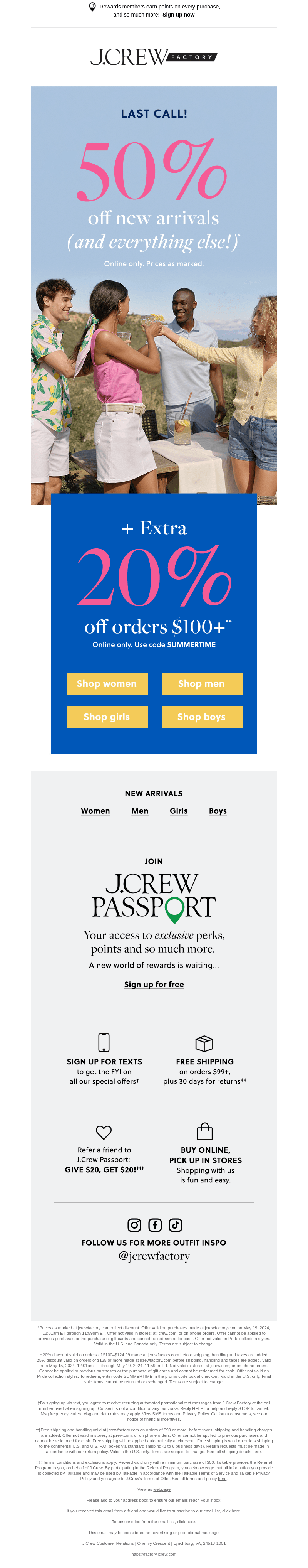 FINAL HOURS: 50% off NEW ARRIVALS + EXTRA 20% off…