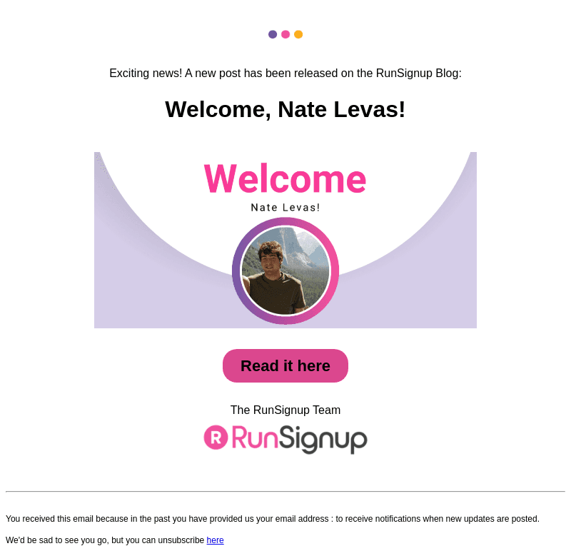 New Post! - Welcome, Nate Levas!
