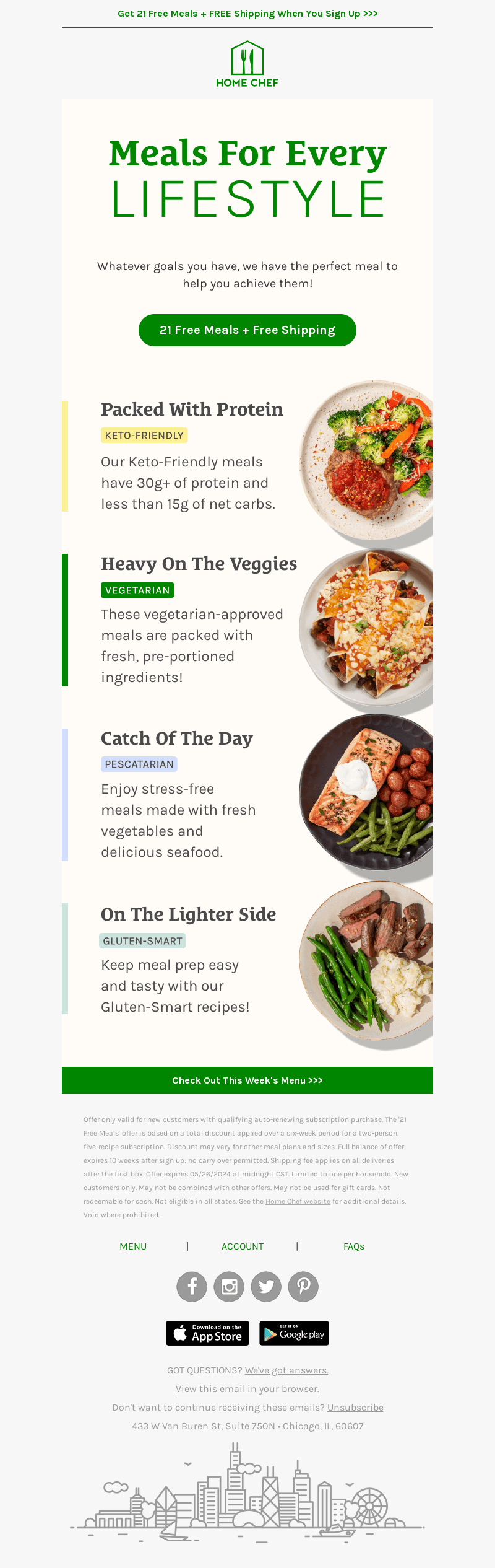 Home Chef email from Wed, May 22, 2024