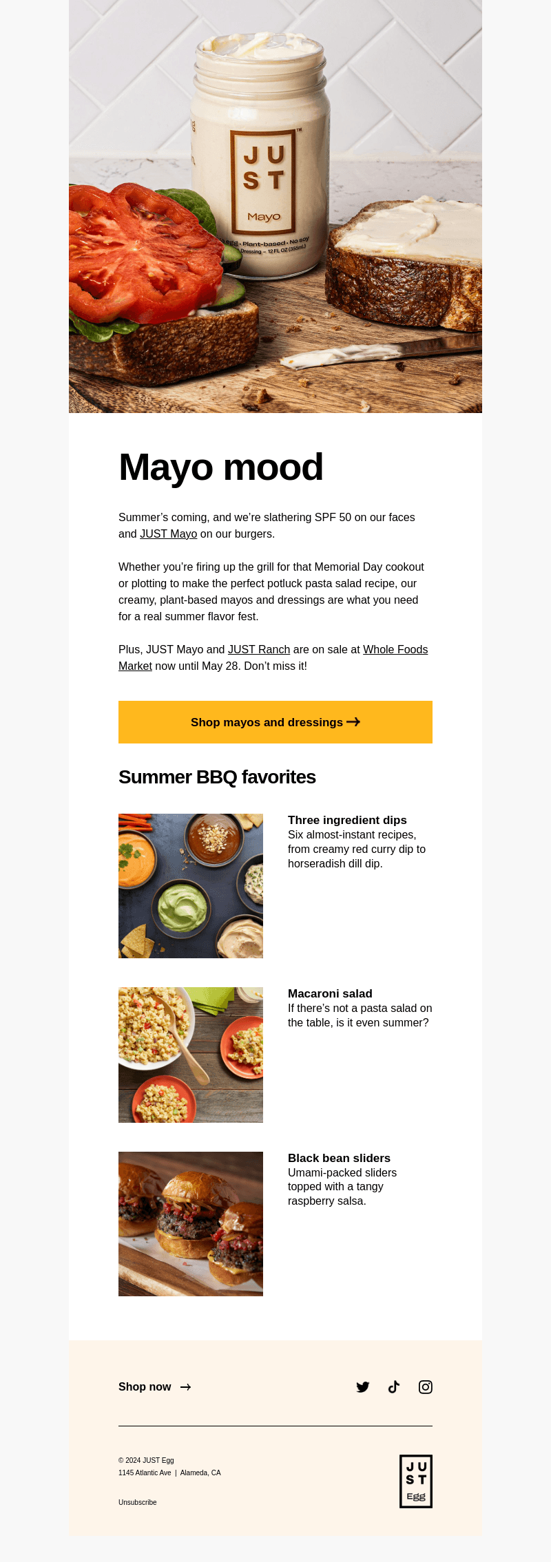 Eat JUST email from Thu, May 23, 2024
