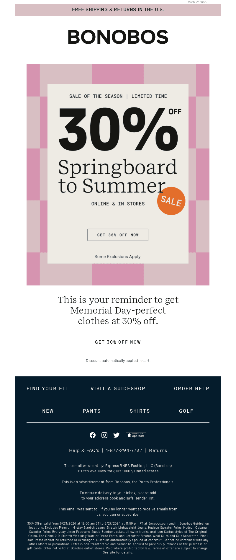 It’s Here: 30% Off Almost Everything