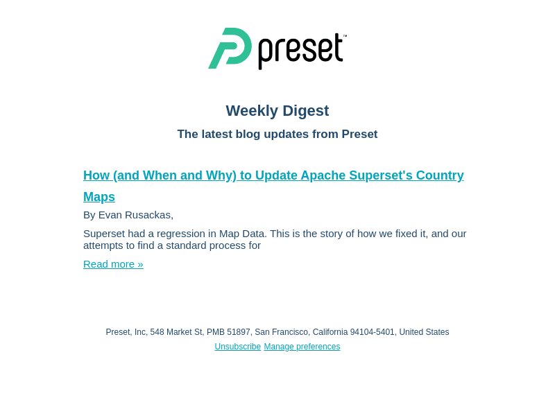 Preset Blogs Weekly Digest